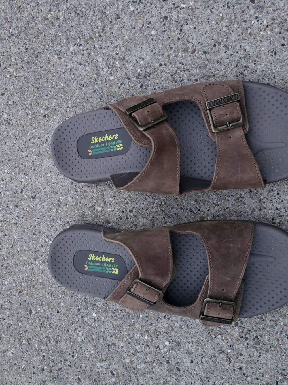 Skechers  Brown Dual-Strap Slide Sandals Women Size 10 - Picture 11 of 11